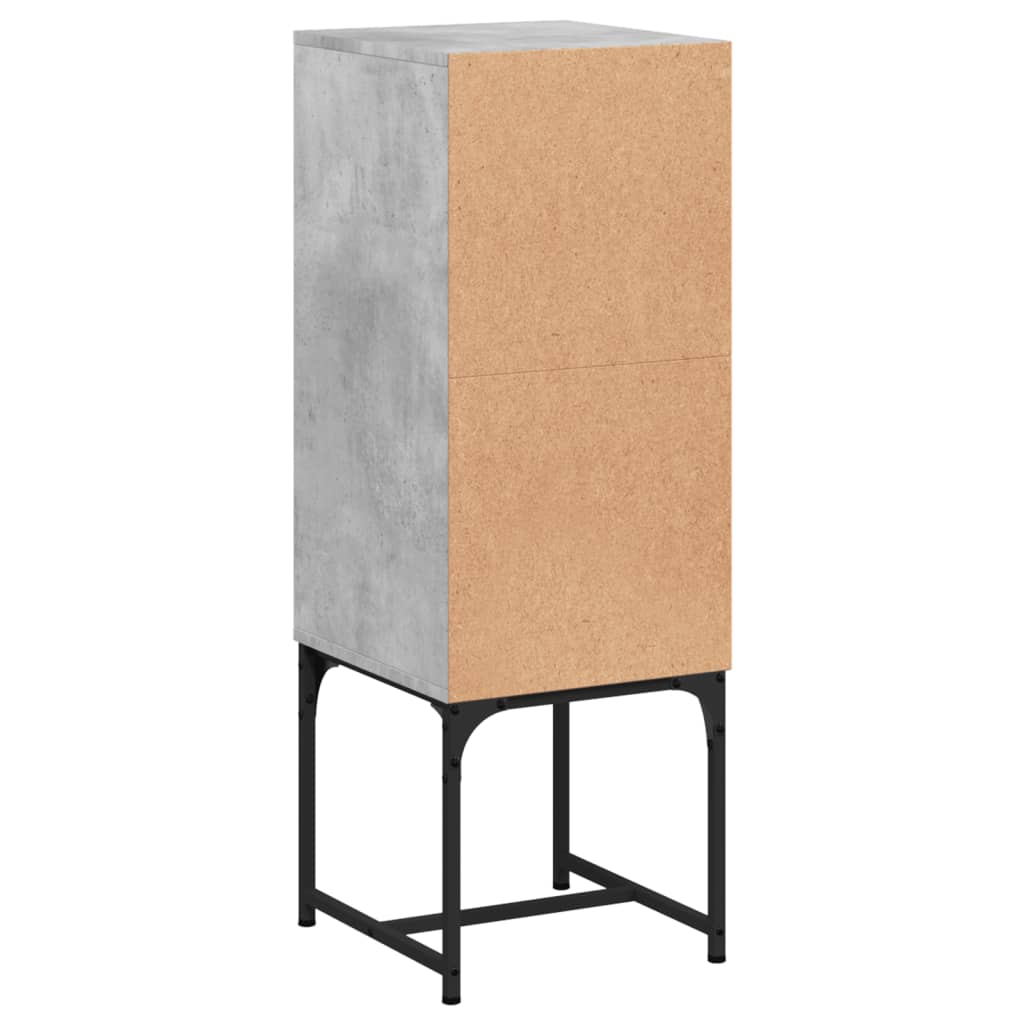 vidaXL Side Cabinet with Glass Doors Concrete Grey 35x37x100 cm