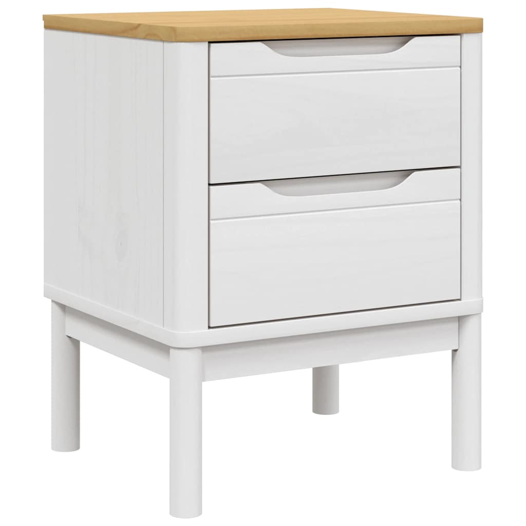 Bedside Cabinet FLORO White 45x39x57 cm Solid Wood Pine