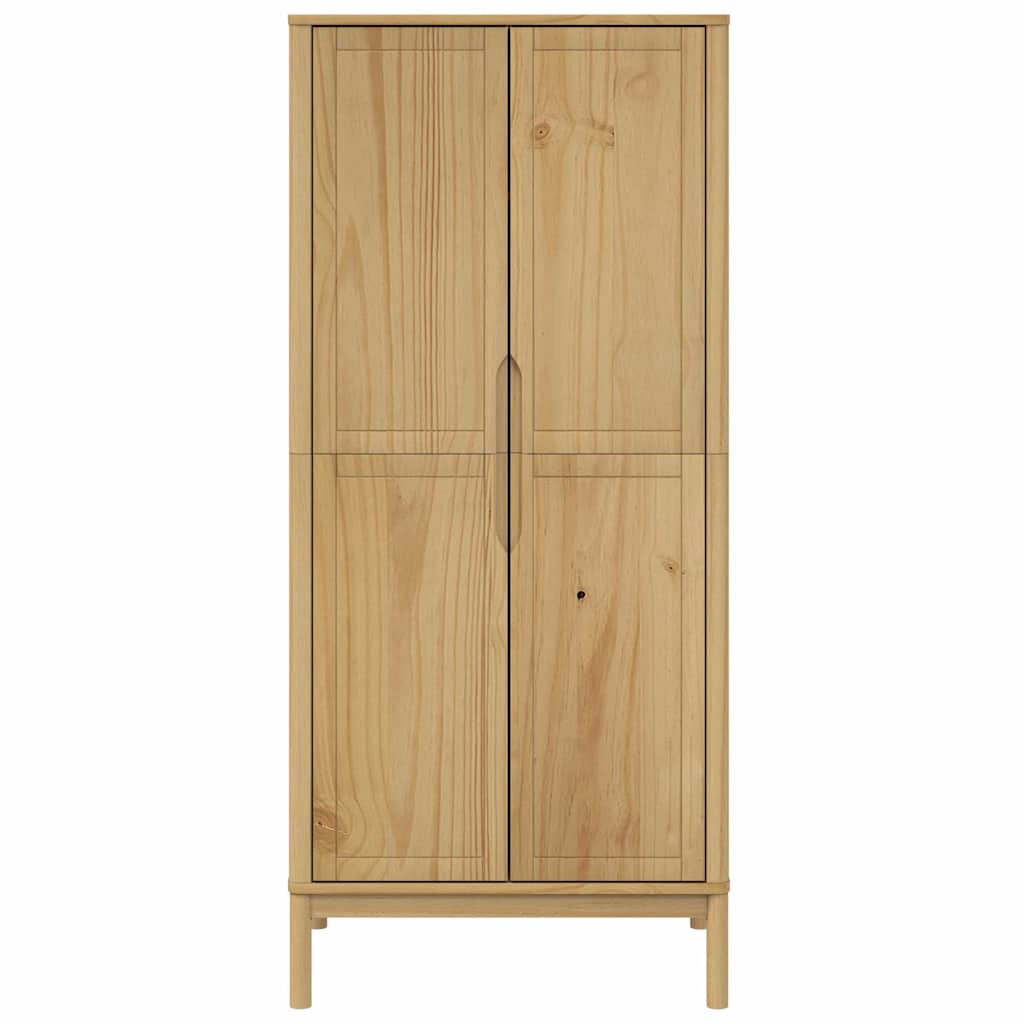Wardrobe FLORO Wax Brown 77x53x171 cm Solid Wood Pine