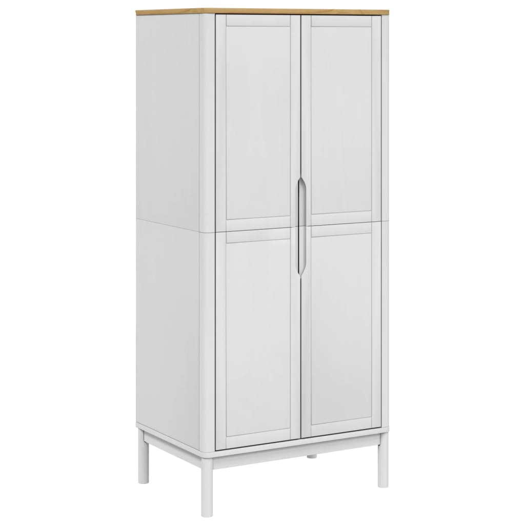 vidaXL Wardrobe FLORO White 77x53x171 cm Solid Wood Pine