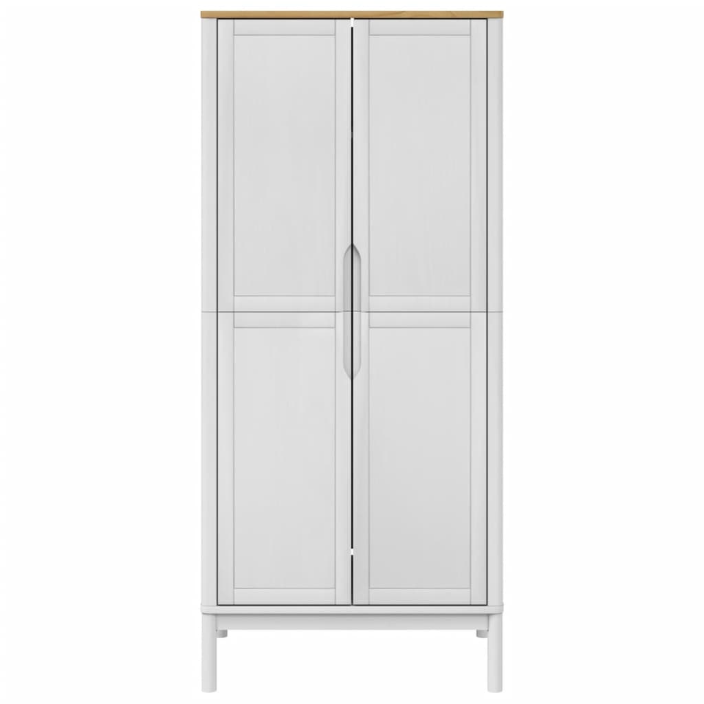 vidaXL Wardrobe FLORO White 77x53x171 cm Solid Wood Pine