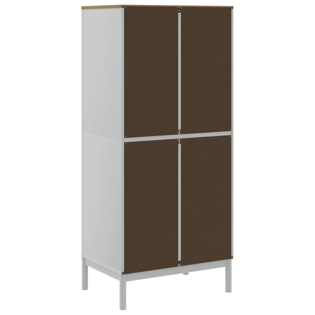 vidaXL Wardrobe FLORO White 77x53x171 cm Solid Wood Pine