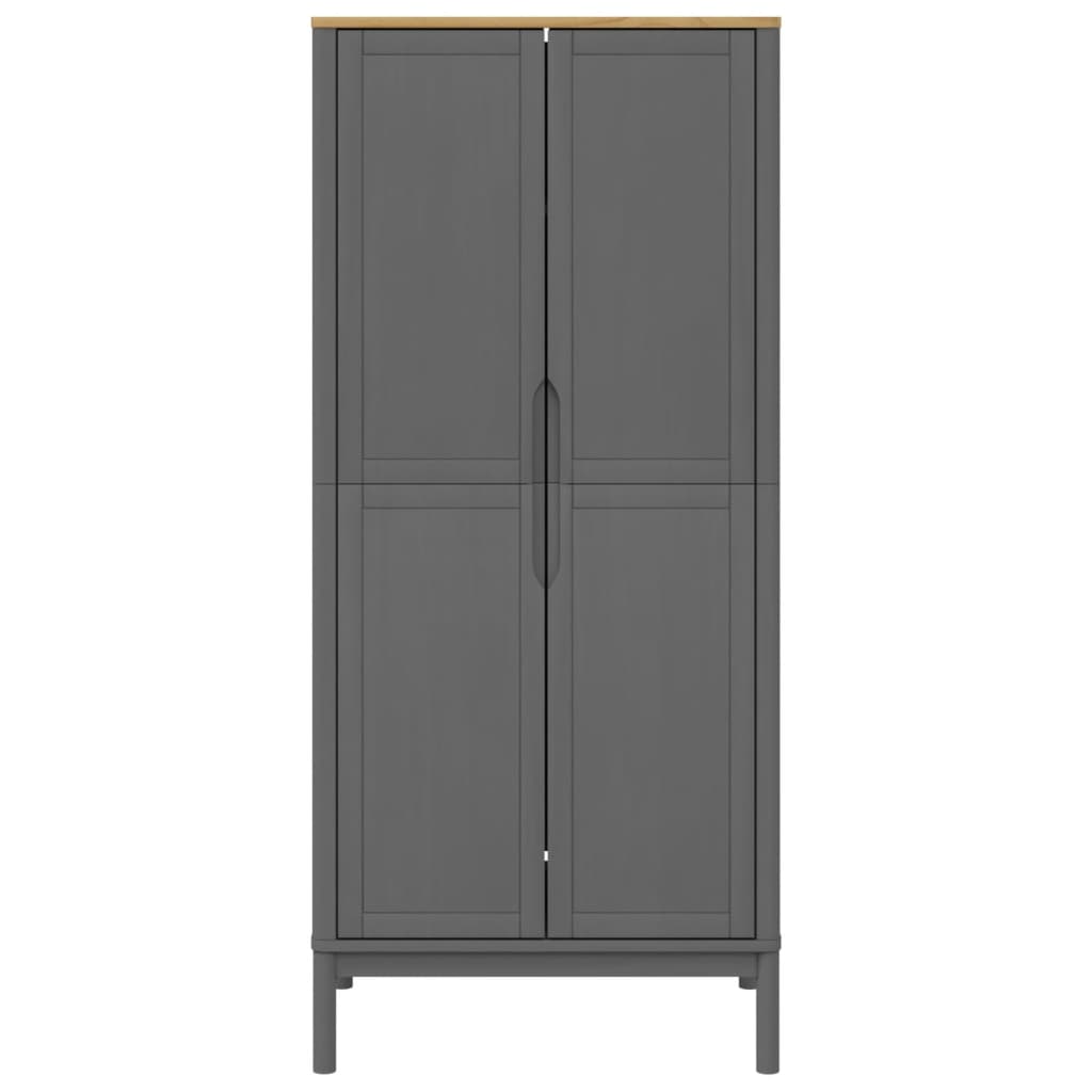 vidaXL Wardrobe FLORO Grey 77x53x171 cm Solid Wood Pine