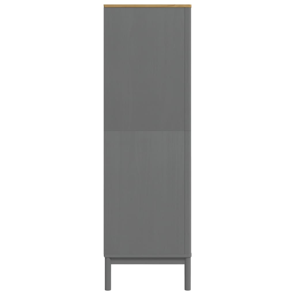 vidaXL Wardrobe FLORO Grey 77x53x171 cm Solid Wood Pine