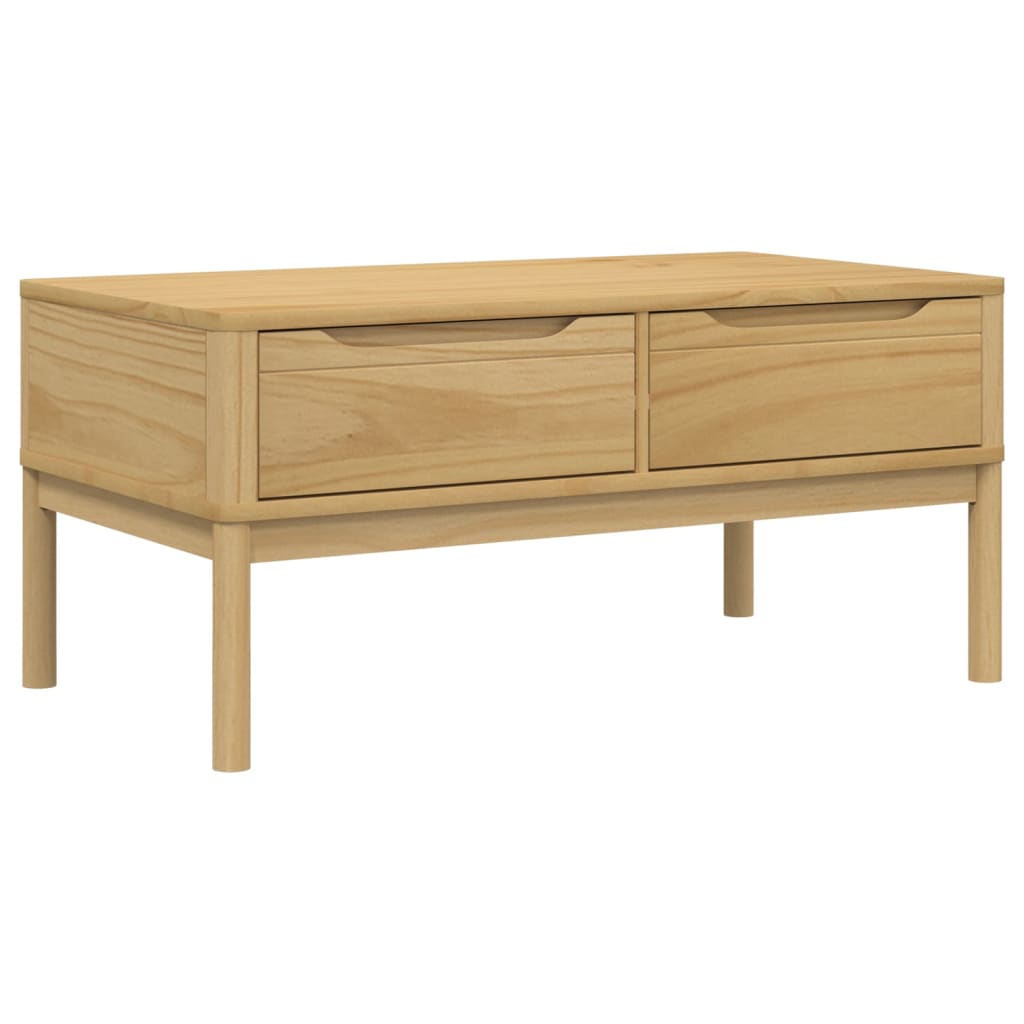 Coffee Table FLORO Wax Brown 99x55.5x45 cm Solid Pine Wood