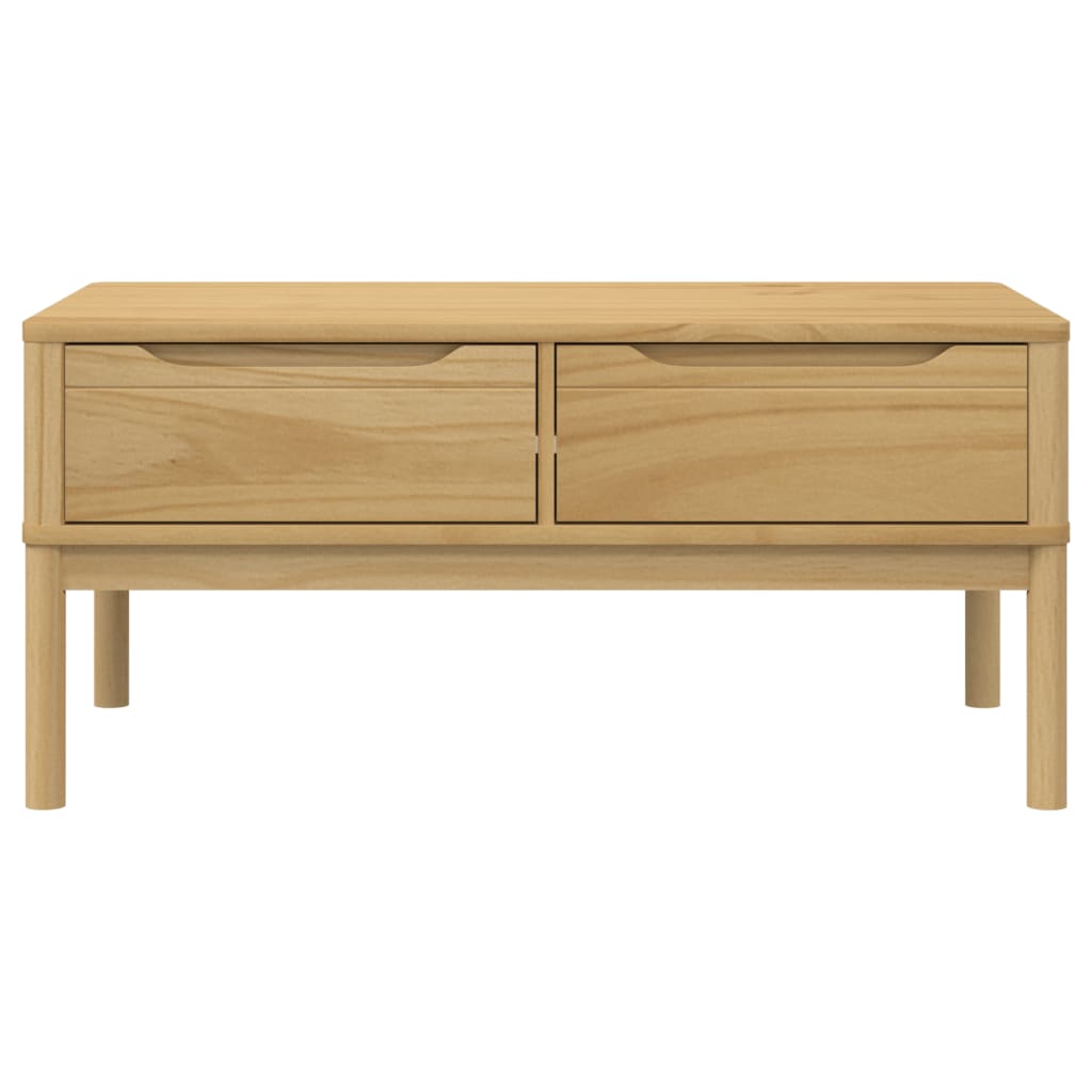 Coffee Table "FLORO" Wax Brown 99x55,5x45 cm Solid Pine Wood