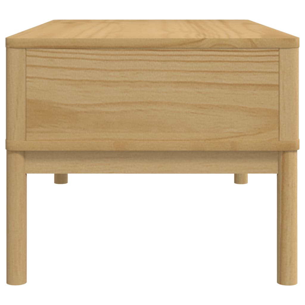 Coffee Table "FLORO" Wax Brown 99x55,5x45 cm Solid Pine Wood