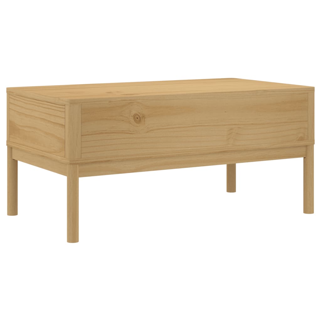 Coffee Table "FLORO" Wax Brown 99x55,5x45 cm Solid Pine Wood