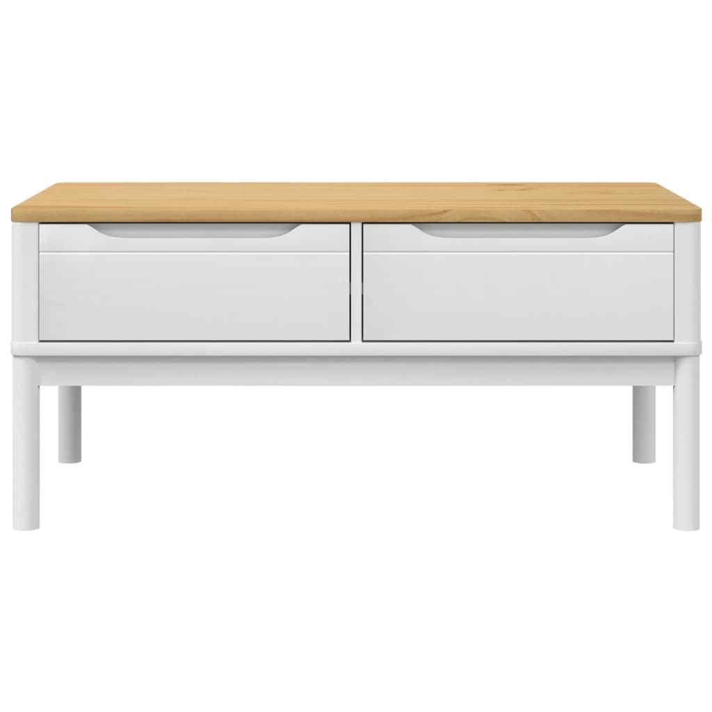 Coffee Table FLORO White 99x55.5x45 cm Solid Pine Wood