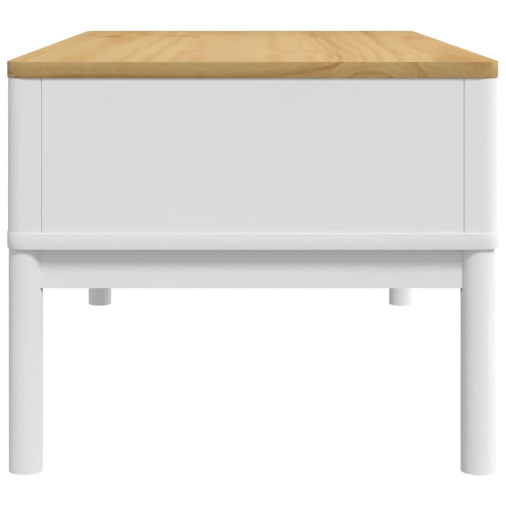 Coffee Table FLORO White 99x55.5x45 cm Solid Pine Wood