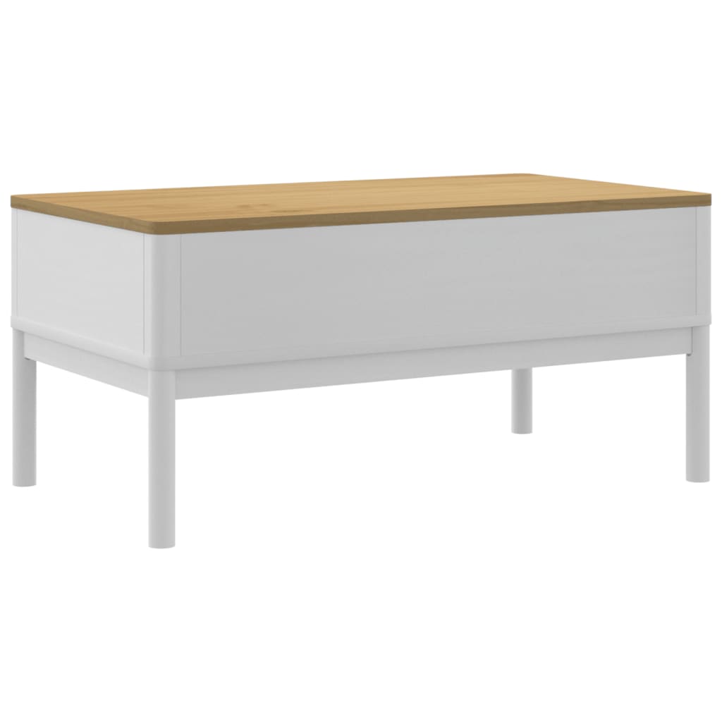 Coffee Table FLORO White 99x55.5x45 cm Solid Pine Wood