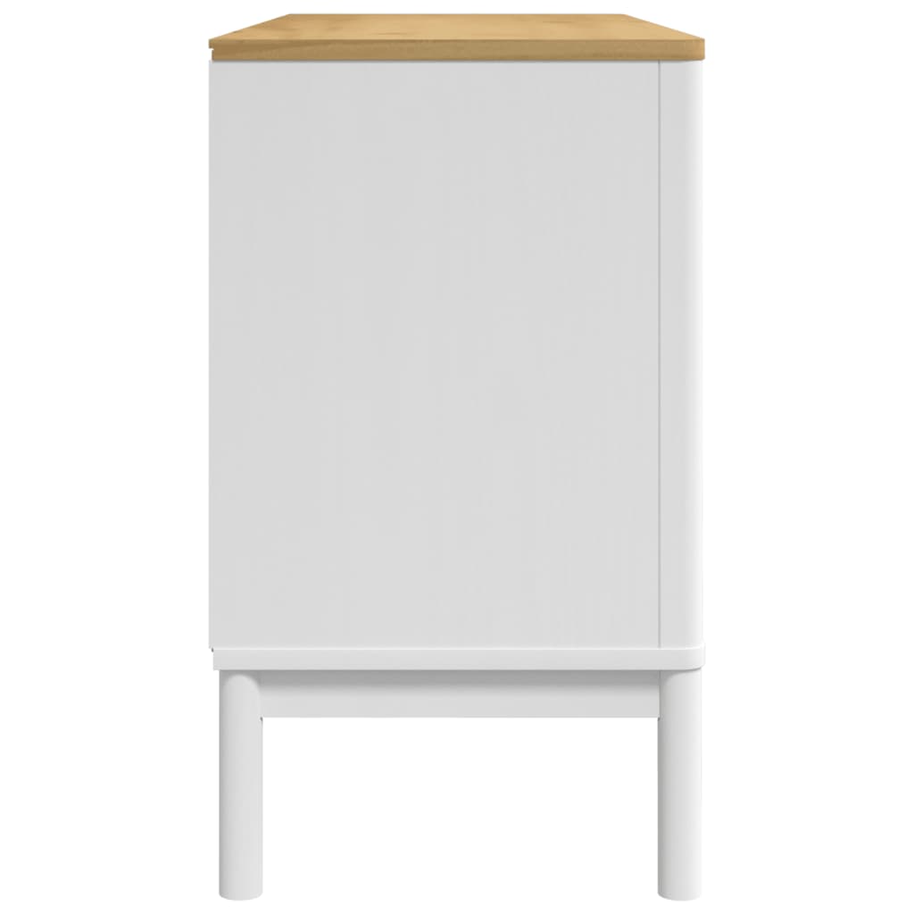 Sideboard FLORO White 114x43x74 cm Solid Wood Pine