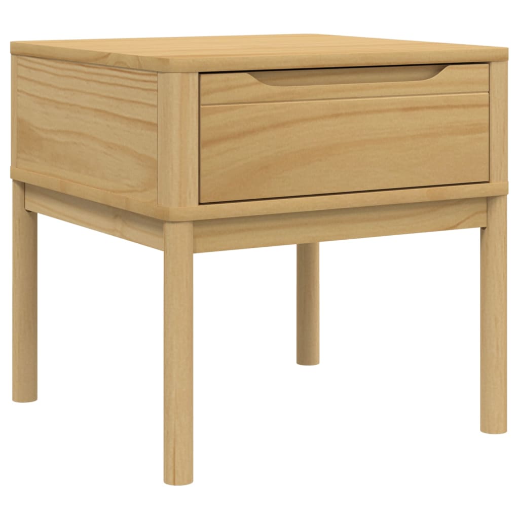 Lamp Table FLORO Wax Brown 55x55x54 cm Solid Wood Pine
