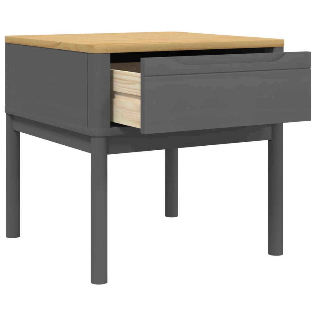 Lamp Table FLORO Grey 55x55x54 cm Solid Wood Pine