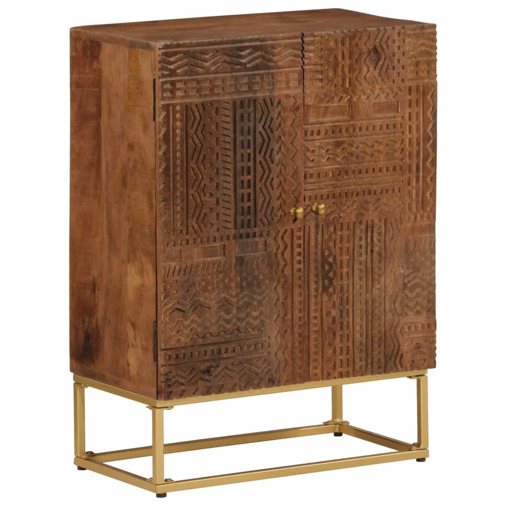 vidaXL Sideboard 55x30x76 cm Solid Wood Mango and Iron