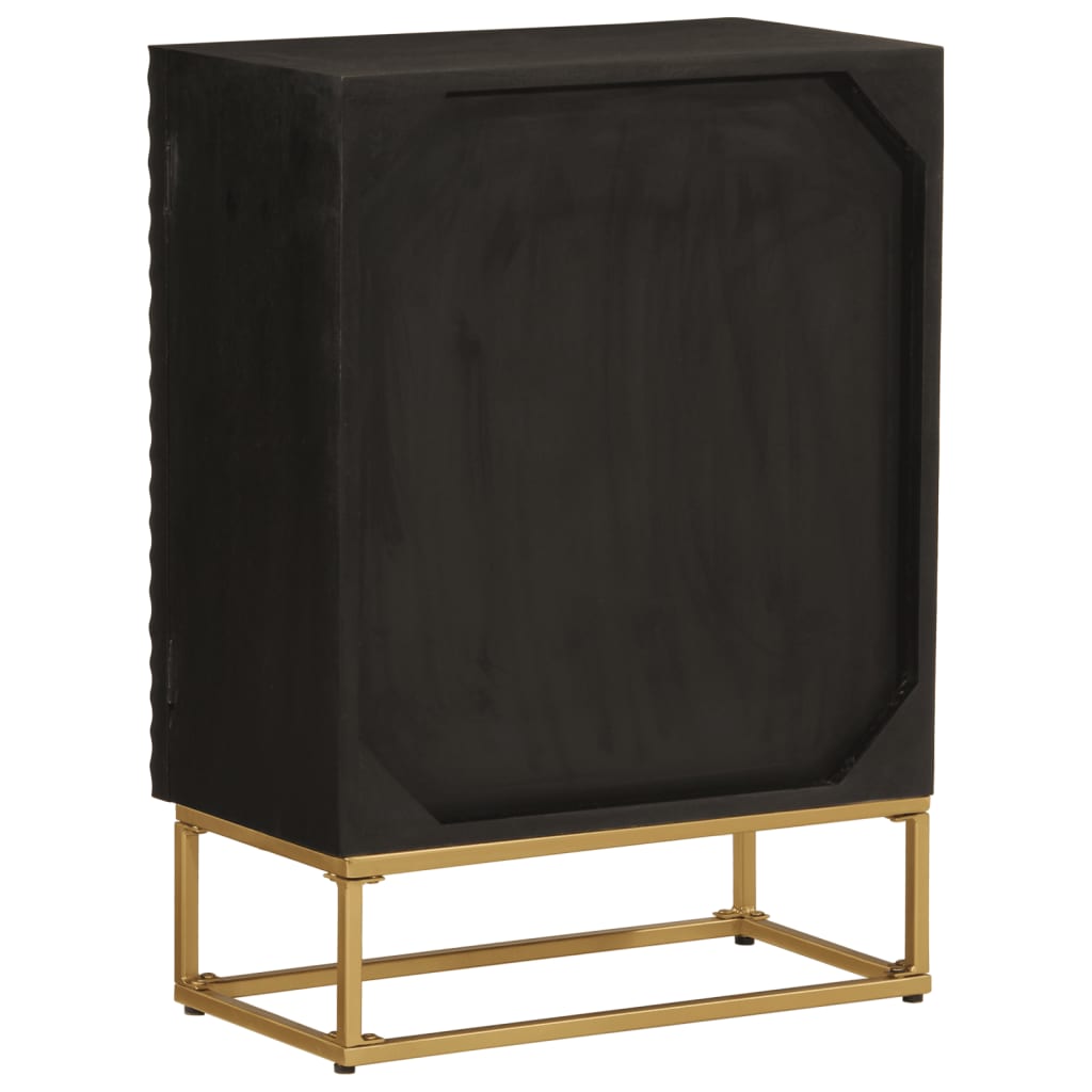 vidaXL Sideboard Black 55x30x76 cm Solid Wood Mango and Iron