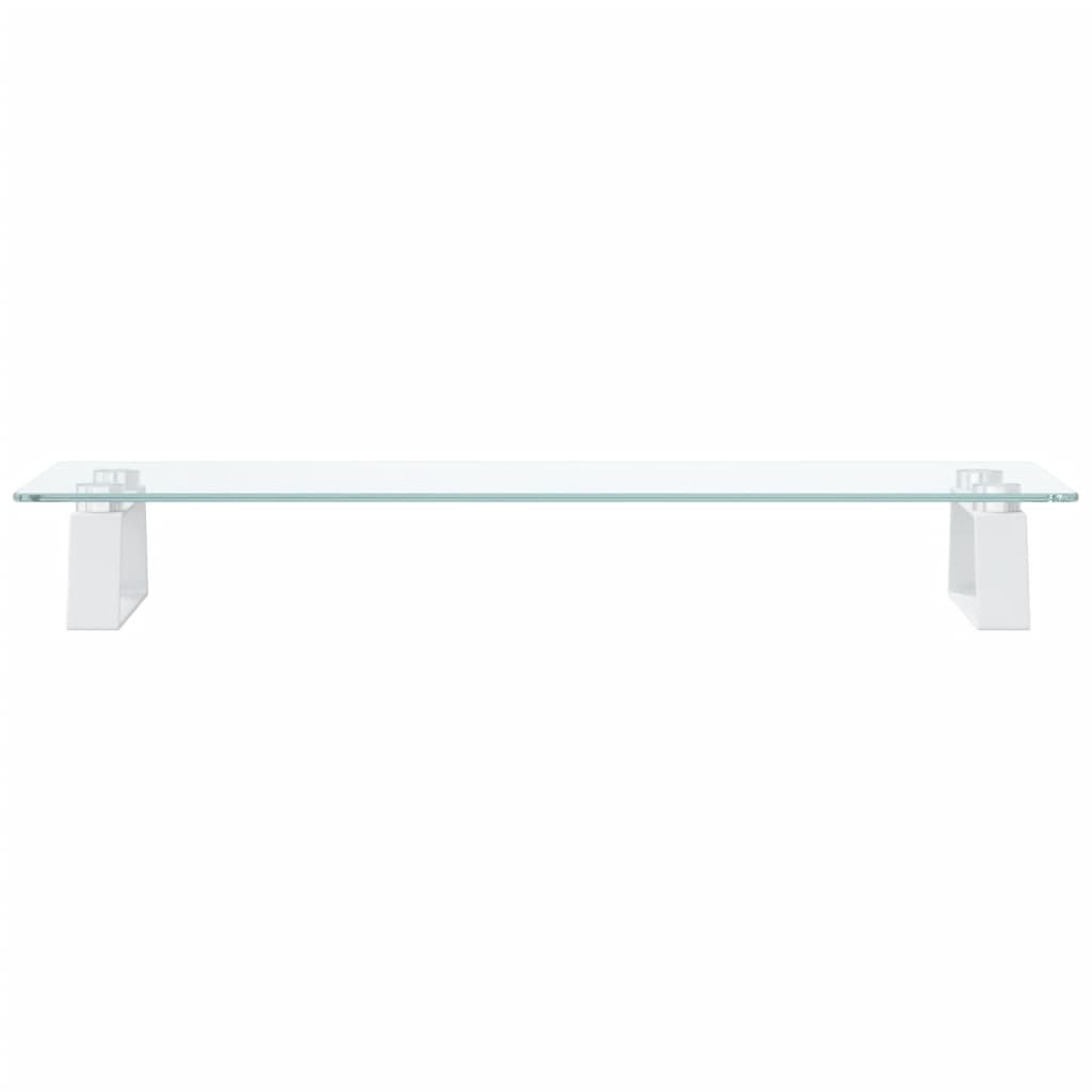 vidaXL Monitor Stand White 60x20x8 cm Tempered Glass and Metal