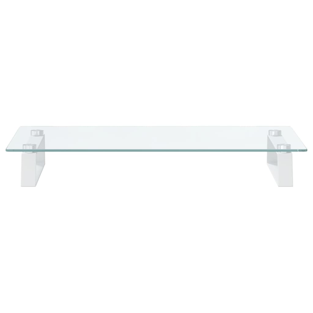 vidaXL Monitor Stand White 60x35x8 cm Tempered Glass and Metal