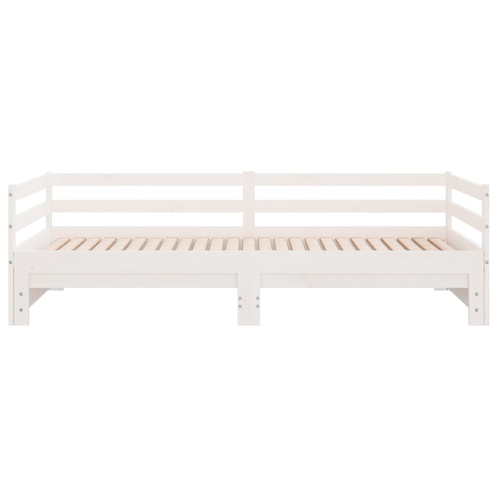 vidaXL Day Bed with Trundle without Mattress White 90x190 cm Single Solid Wood