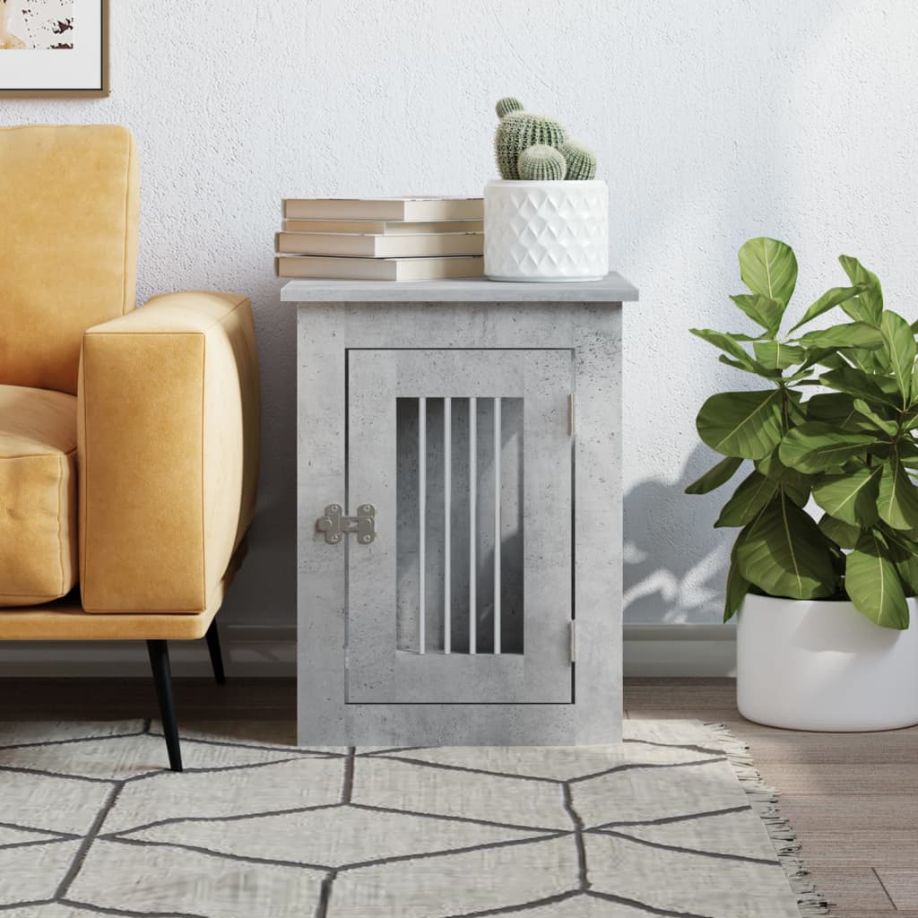 Dog Crate Furniture Concrete Grey 45x62x59 cm Engineered Wood