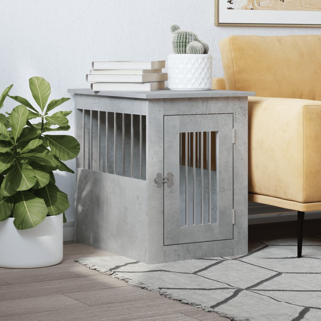 Dog Crate Furniture Concrete Grey 45x62x59 cm Engineered Wood