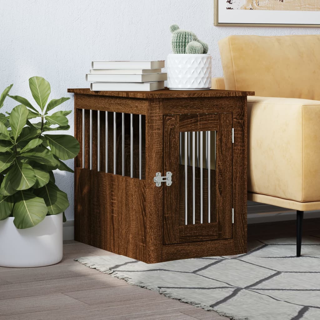 Dog Crate Furniture Brown Oak 45x62x59 cm Engineered Wood