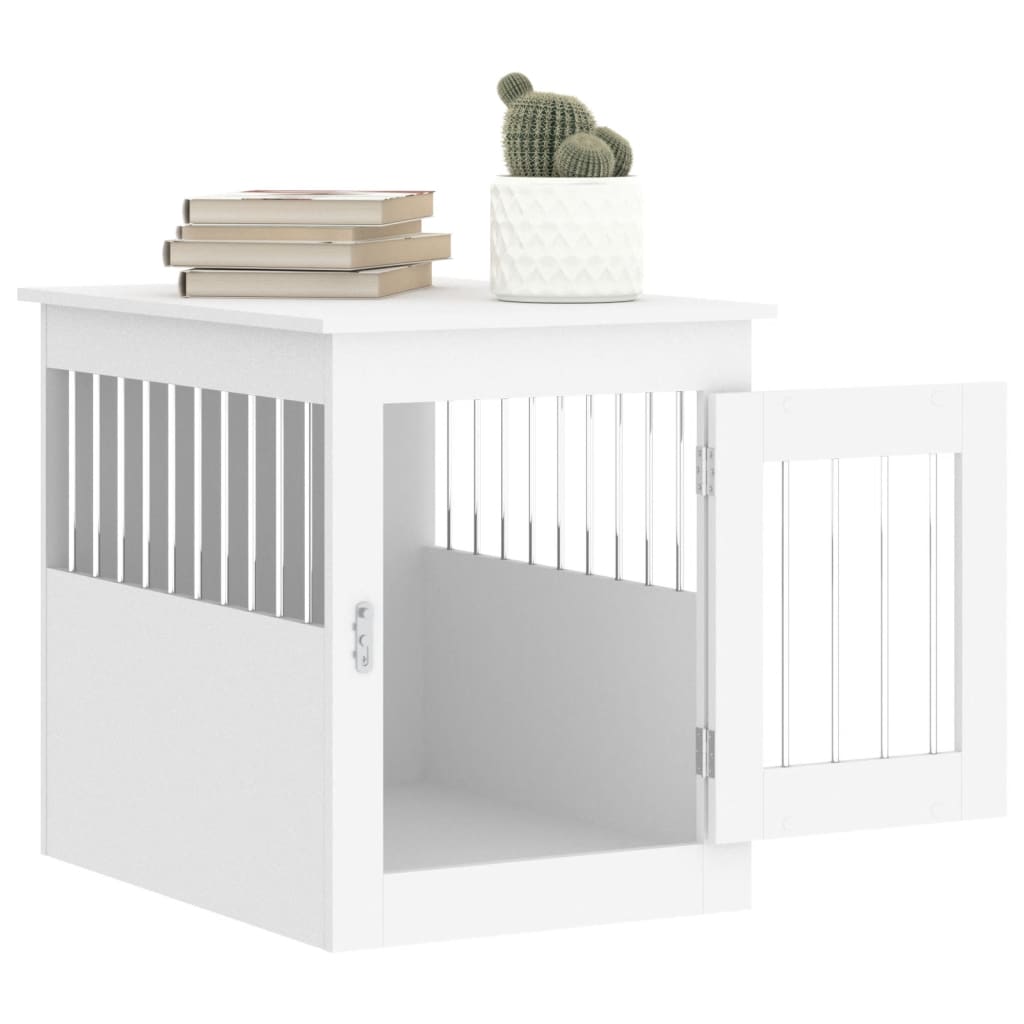 vidaXL Dog Crate Furniture White 55x75x65 cm Engineered Wood