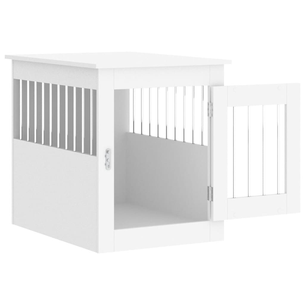 vidaXL Dog Crate Furniture White 55x75x65 cm Engineered Wood