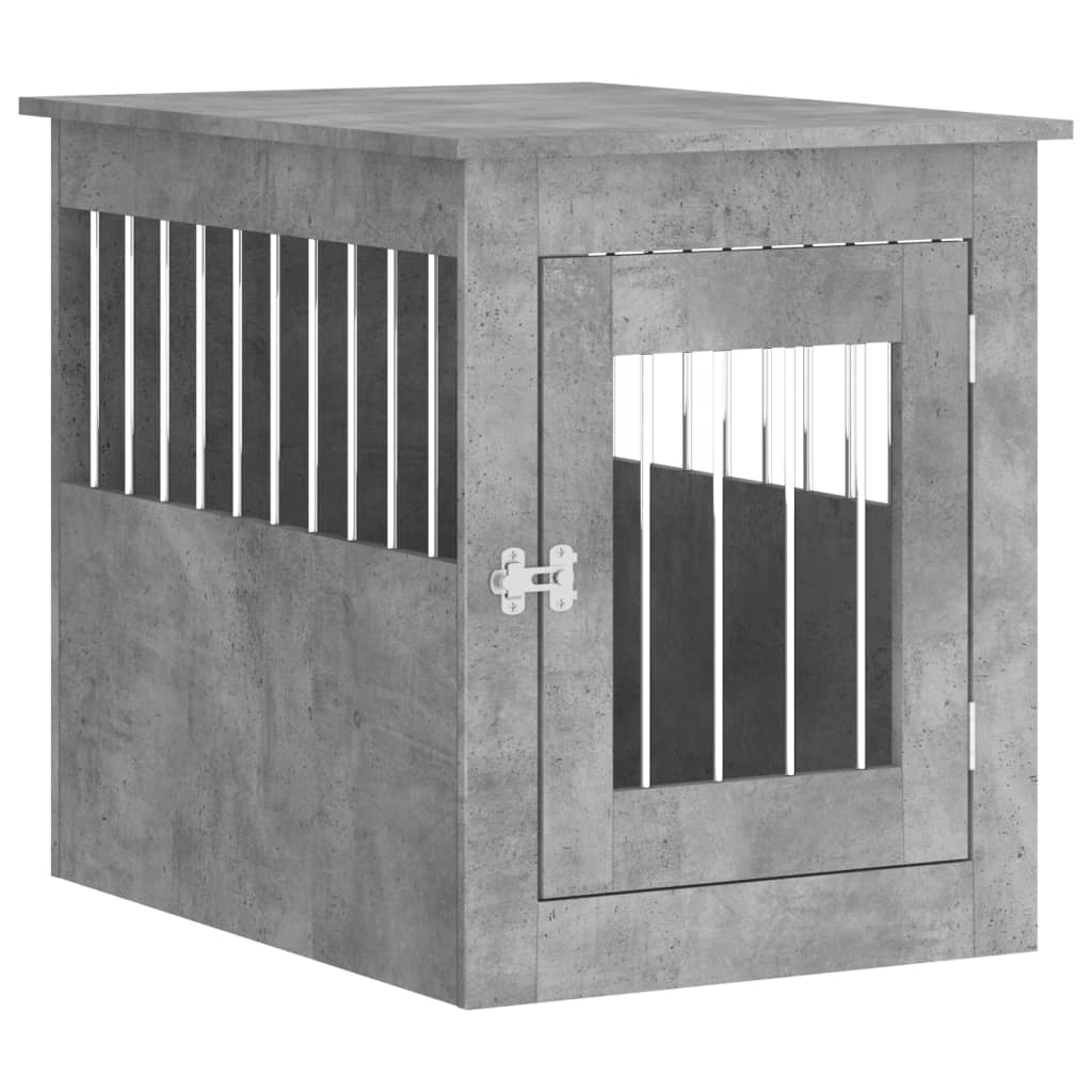 vidaXL Dog Crate Furniture Concrete Grey 55x75x65 cm Engineered Wood