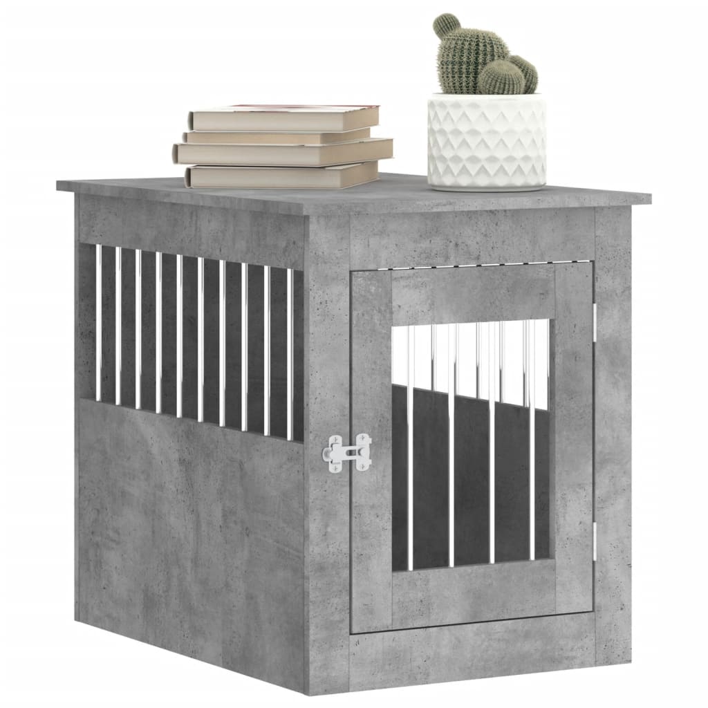 vidaXL Dog Crate Furniture Concrete Grey 55x75x65 cm Engineered Wood