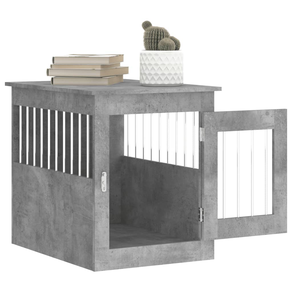 Dog Crate Furniture Concrete Grey 55x75x65 cm Engineered Wood