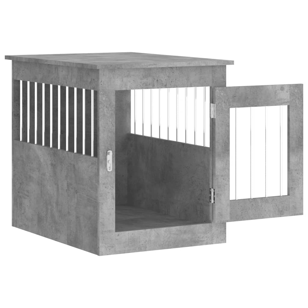 Dog Crate Furniture Concrete Grey 55x75x65 cm Engineered Wood