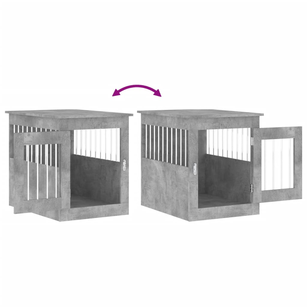 Dog Crate Furniture Concrete Grey 55x75x65 cm Engineered Wood