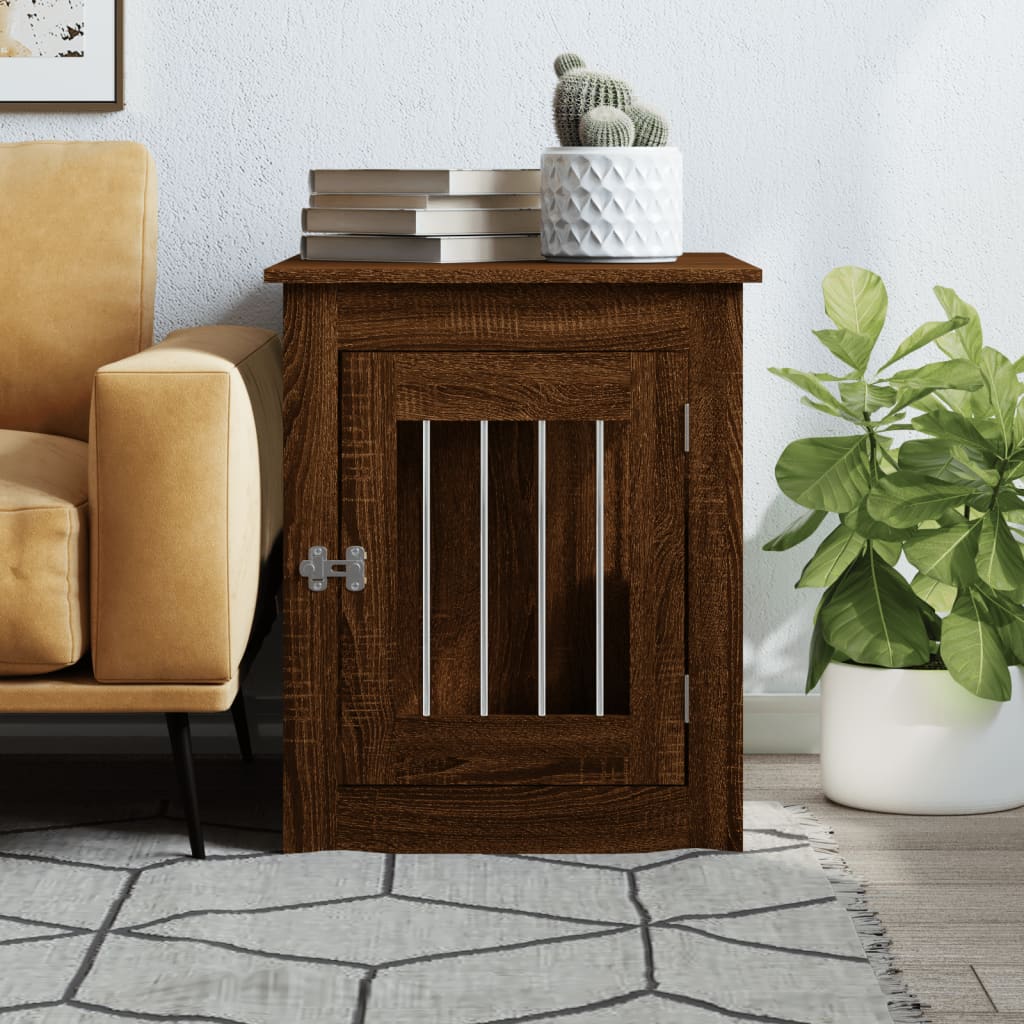 vidaXL Dog Crate Furniture Brown Oak 55x75x65 cm Engineered Wood