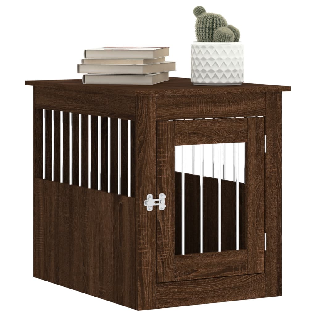 vidaXL Dog Crate Furniture Brown Oak 55x75x65 cm Engineered Wood