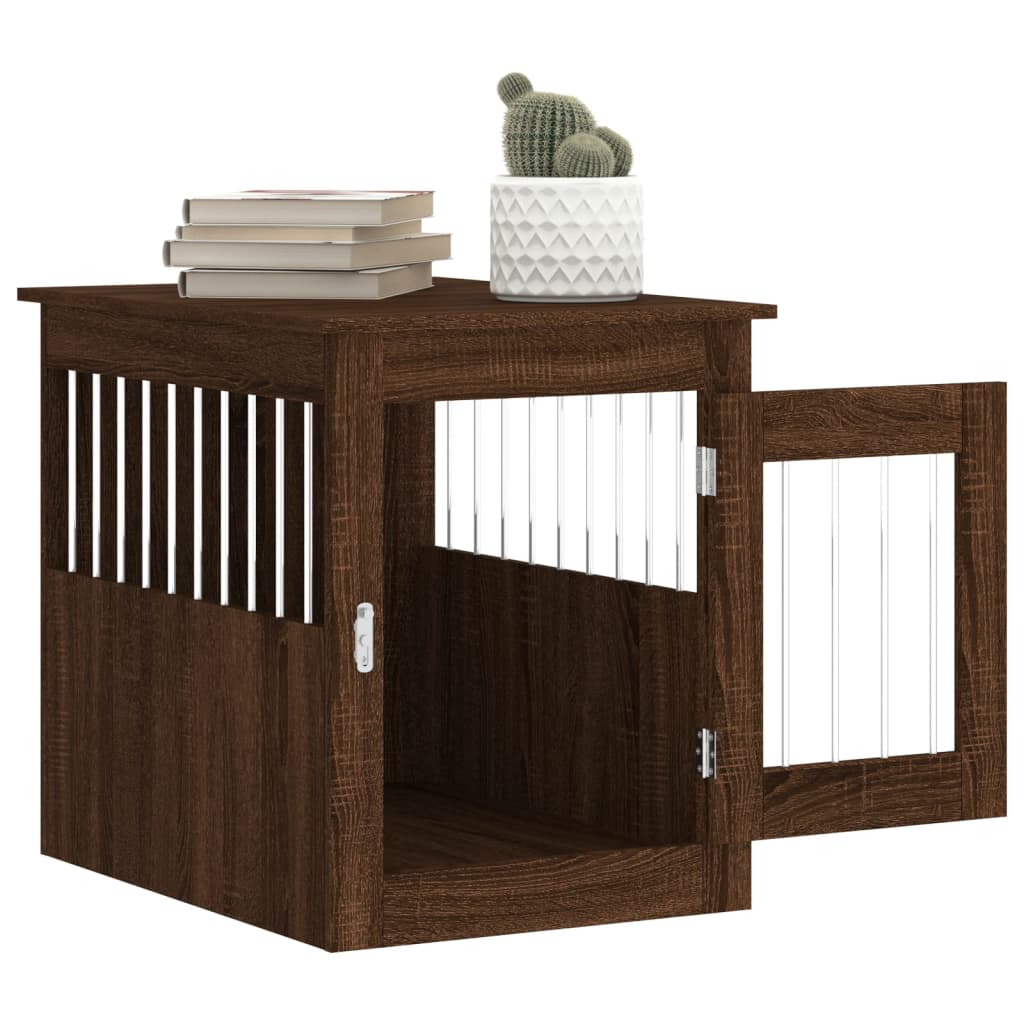 vidaXL Dog Crate Furniture Brown Oak 55x75x65 cm Engineered Wood