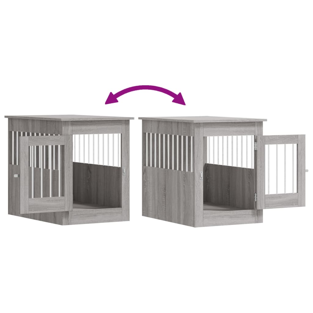 Dog Crate Furniture Grey Sonoma 55x80x68 cm Engineered Wood