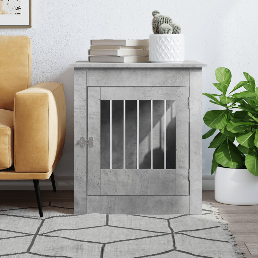 Dog Crate Furniture Concrete Grey 64.5x80x71 cm Engineered Wood