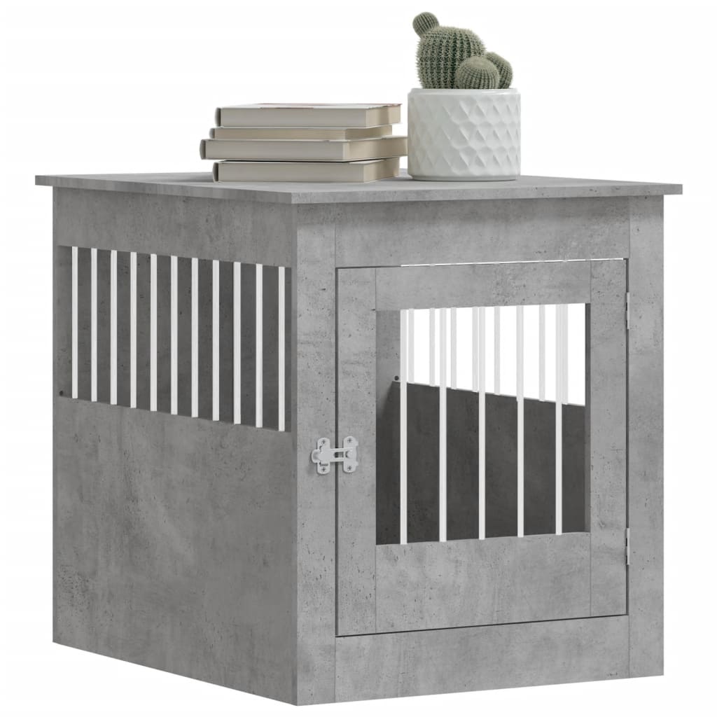 Dog Crate Furniture Concrete Grey 64.5x80x71 cm Engineered Wood