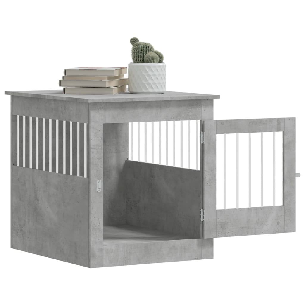 Dog Crate Furniture Concrete Grey 64.5x80x71 cm Engineered Wood