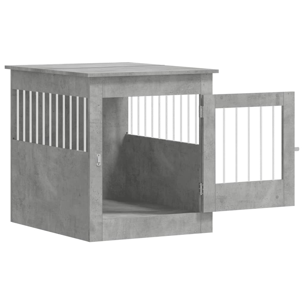 Dog Crate Furniture Concrete Grey 64.5x80x71 cm Engineered Wood