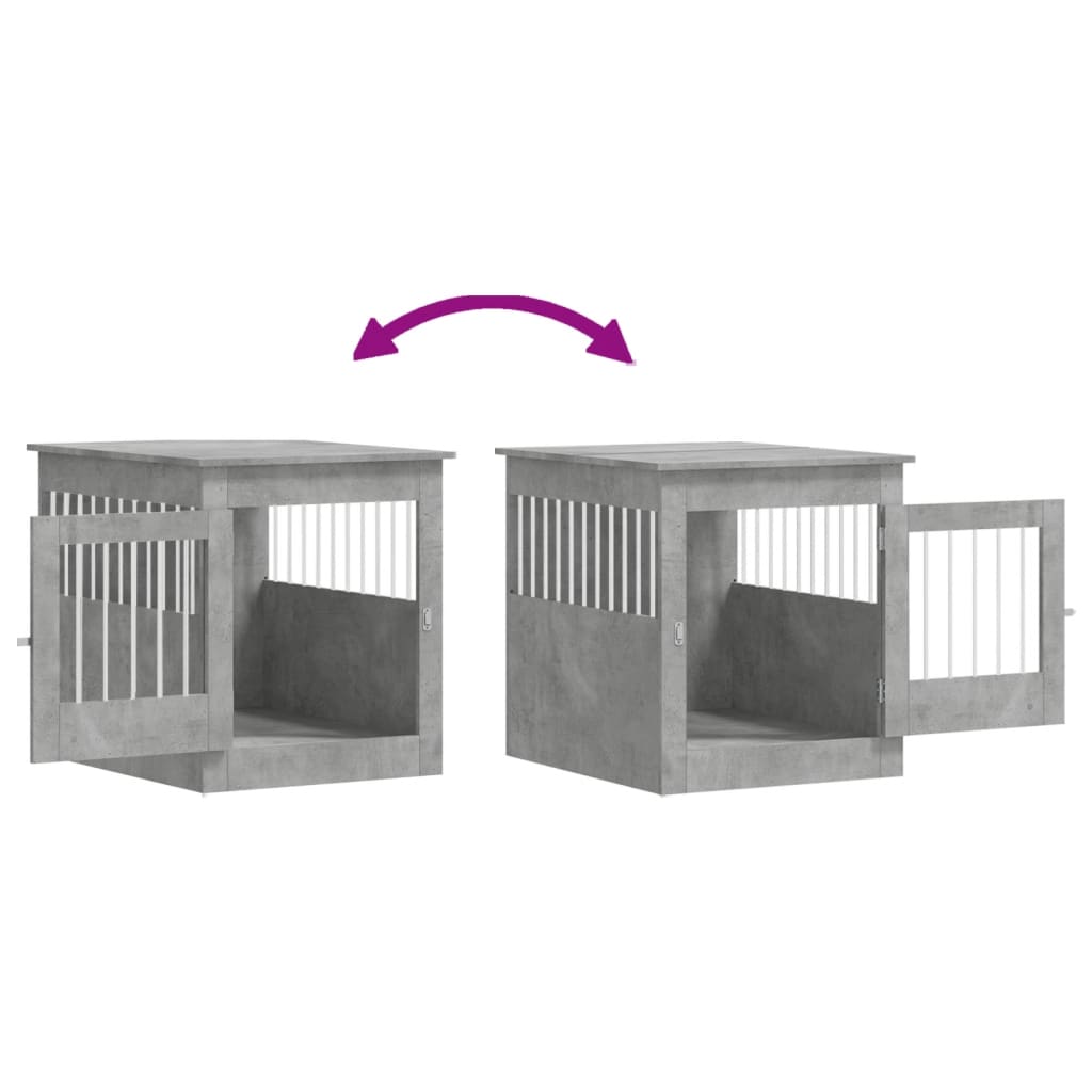 Dog Crate Furniture Concrete Grey 64.5x80x71 cm Engineered Wood