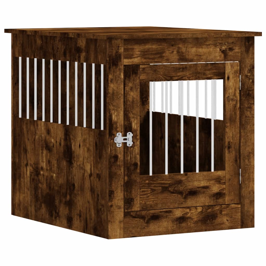 Dog Crate Furniture Smoked Oak 64.5x80x71 cm Engineered Wood