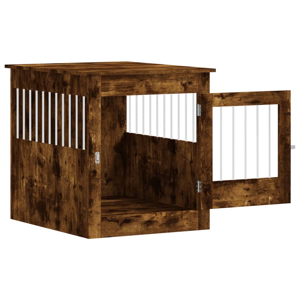 Dog Crate Furniture Smoked Oak 64.5x80x71 cm Engineered Wood