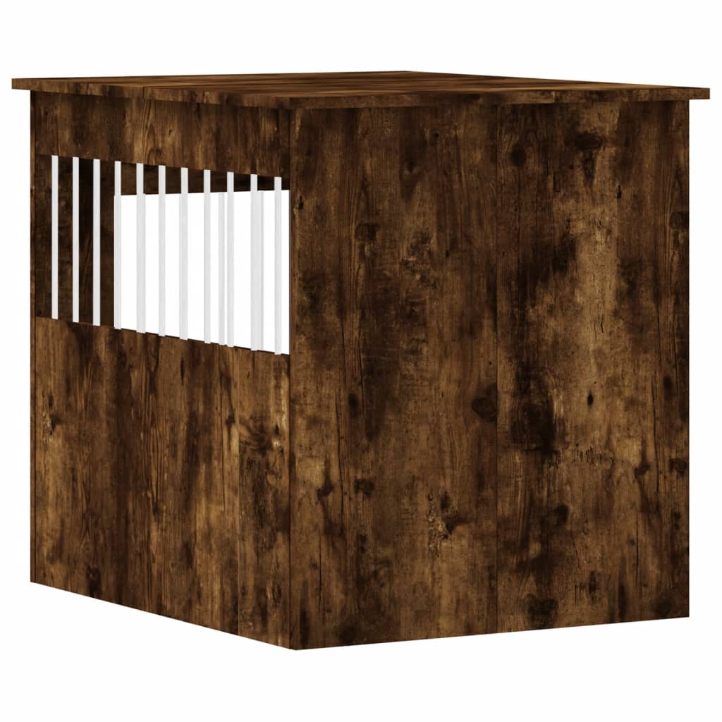 Dog Crate Furniture Smoked Oak 64.5x80x71 cm Engineered Wood