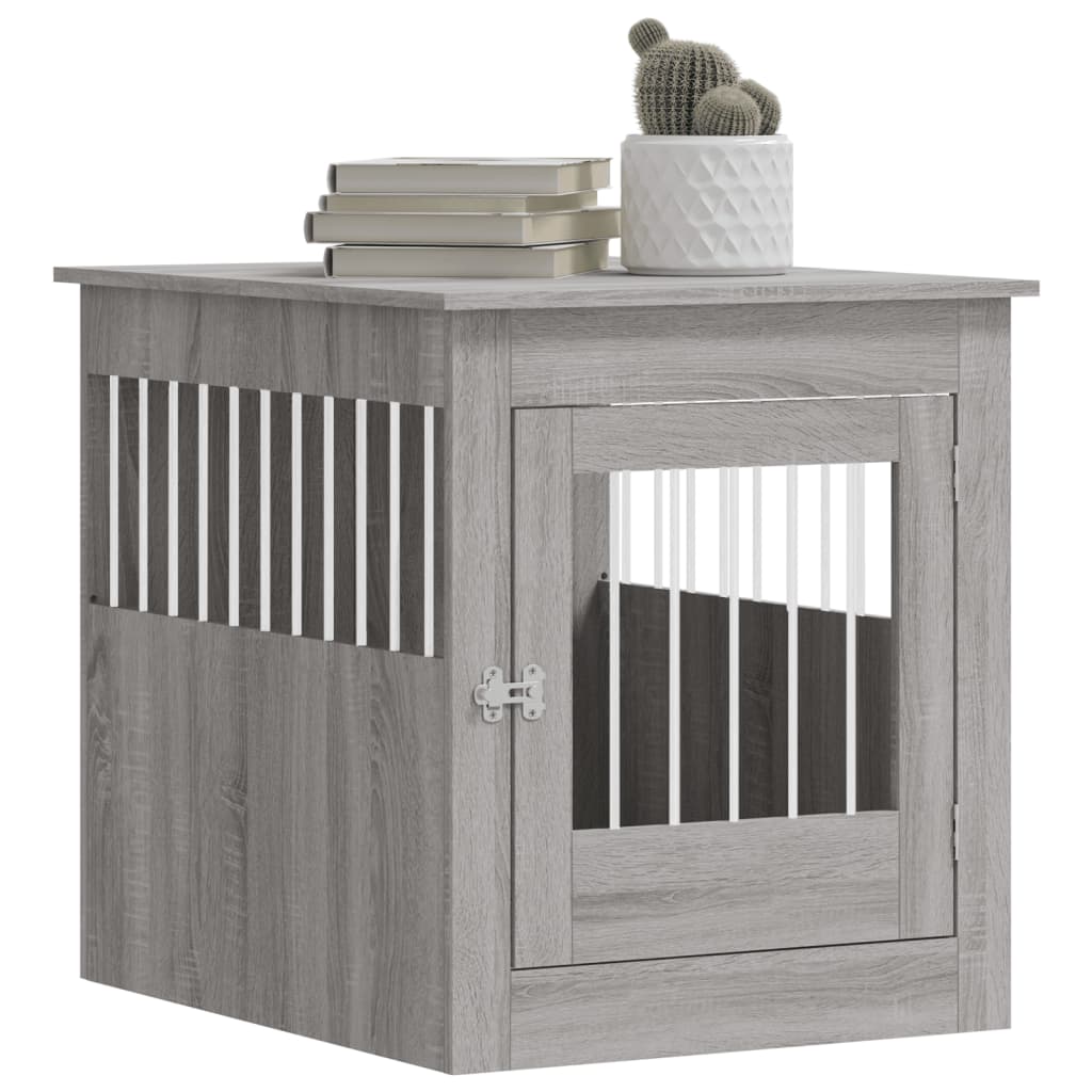 Dog Crate Furniture Grey Sonoma 64.5x80x71 cm Engineered Wood