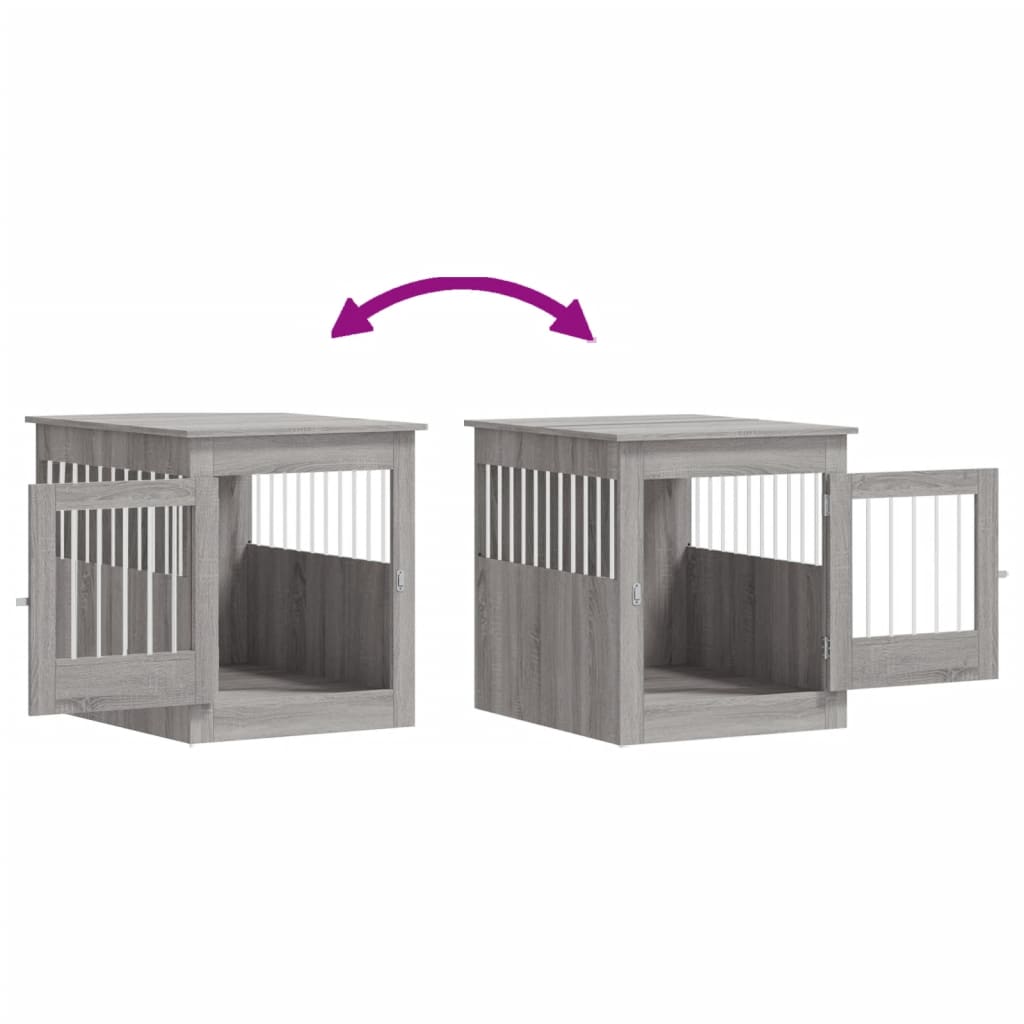 Dog Crate Furniture Grey Sonoma 64.5x80x71 cm Engineered Wood