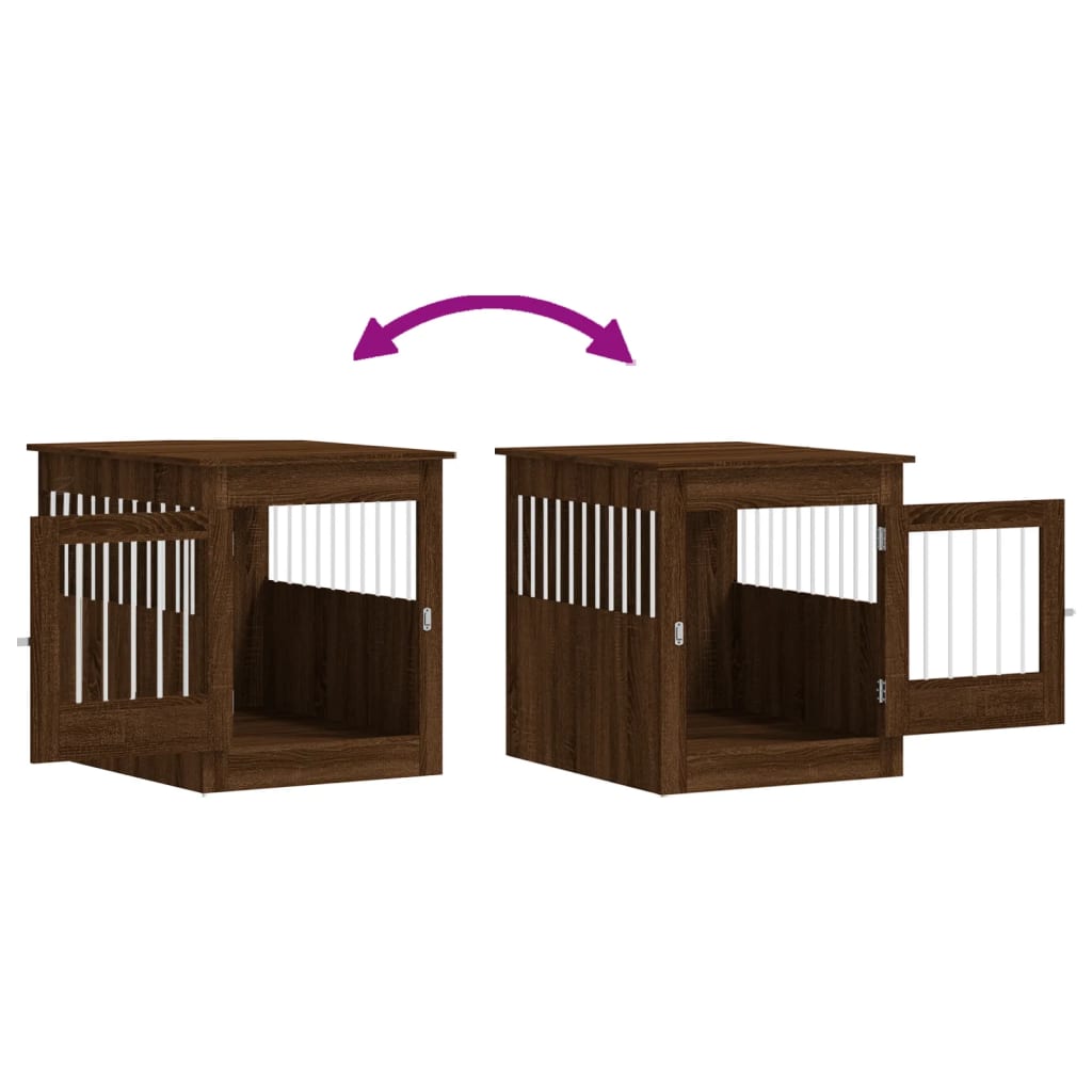 Dog Crate Furniture Brown Oak 64.5x80x71 cm Engineered Wood