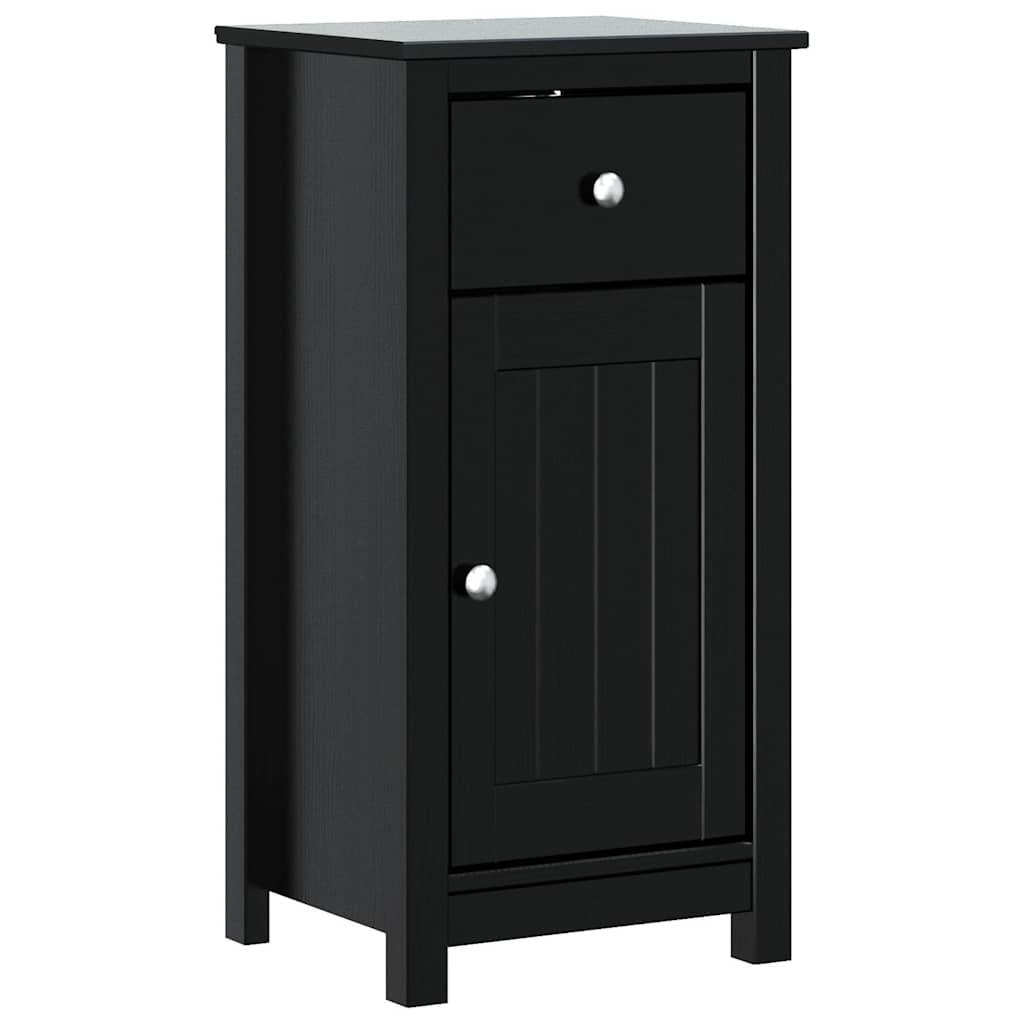 3 Piece Bathroom Furniture Set "BERG" Black Solid Wood Pine