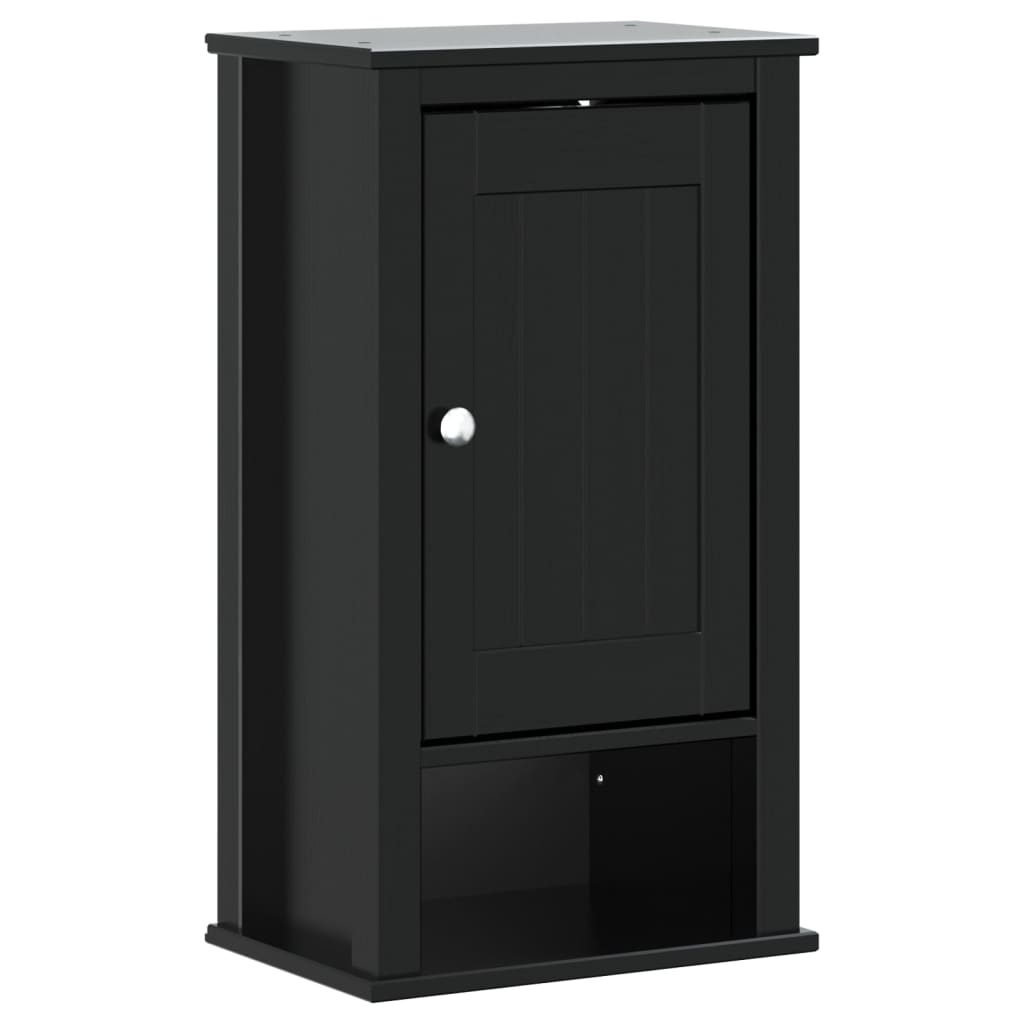 3 Piece Bathroom Furniture Set "BERG" Black Solid Wood Pine